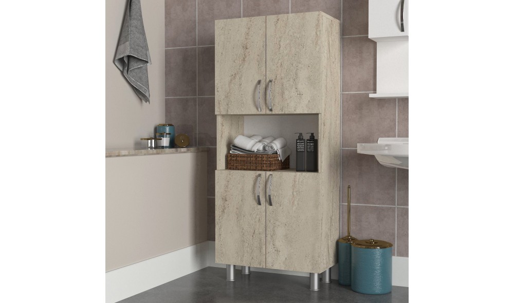 Dulap de baie, William, Travertin, 60 x 140 x 30 cm