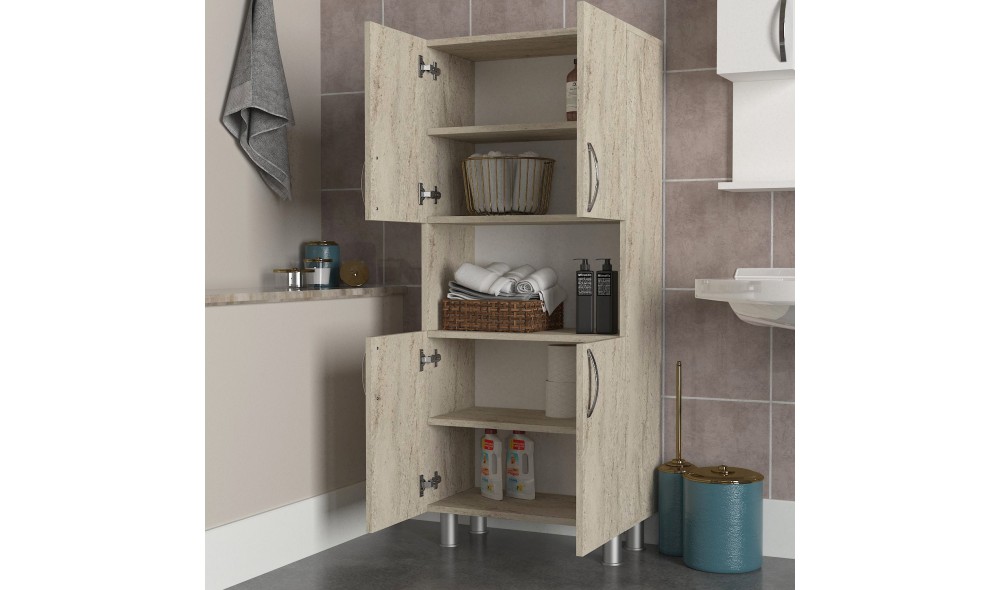 Dulap de baie, William, Travertin, 60 x 140 x 30 cm