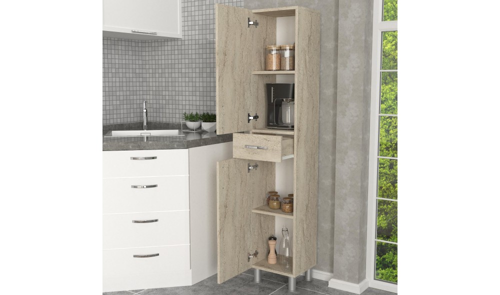 Dulap de baie, Selin, Travertin, 35 x 179 x 31 cm