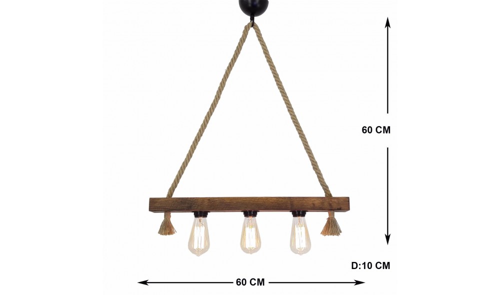 Candelabru Kütük Halat 2 60 x 60 x 10 cm