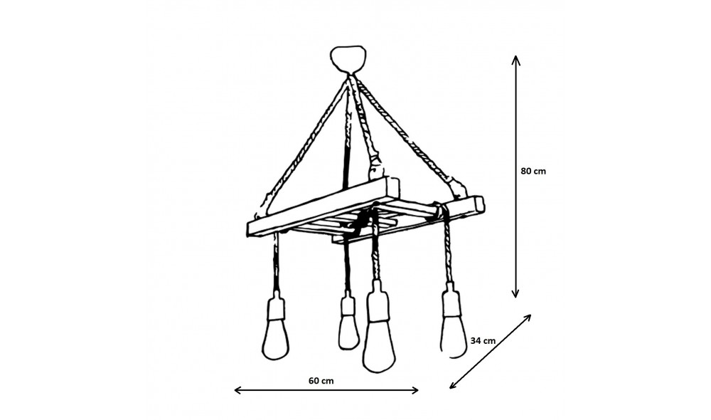 Candelabru Merdiven Halat 3 80 x 60 x 34 cm