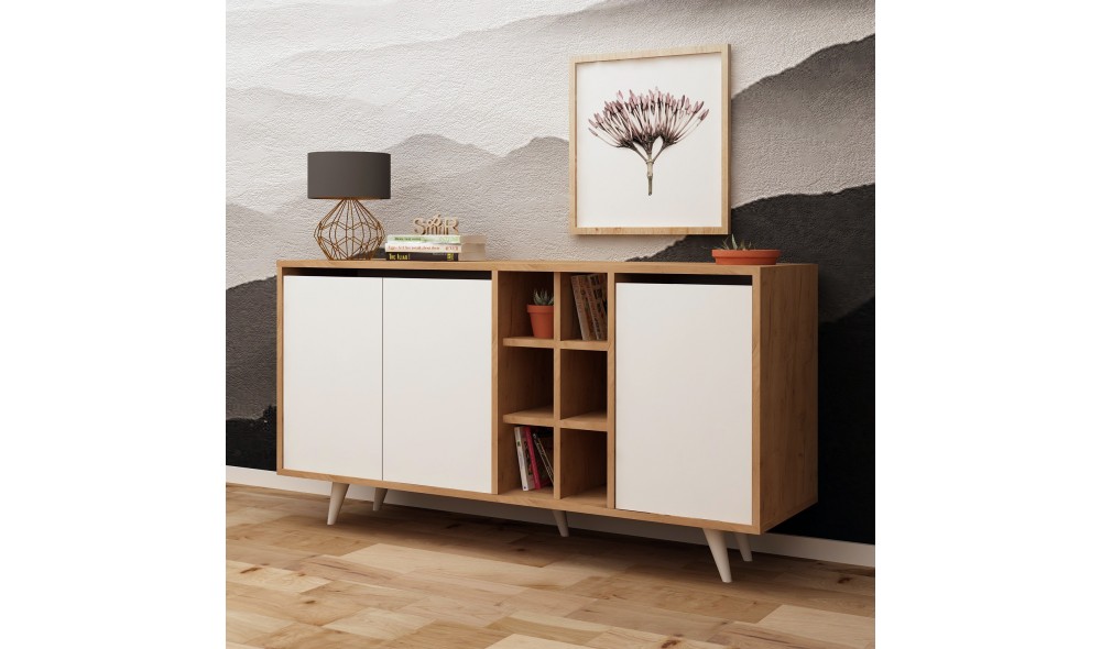 Consola, Seria, StejarAlb, 140 x 86 x 40 cm