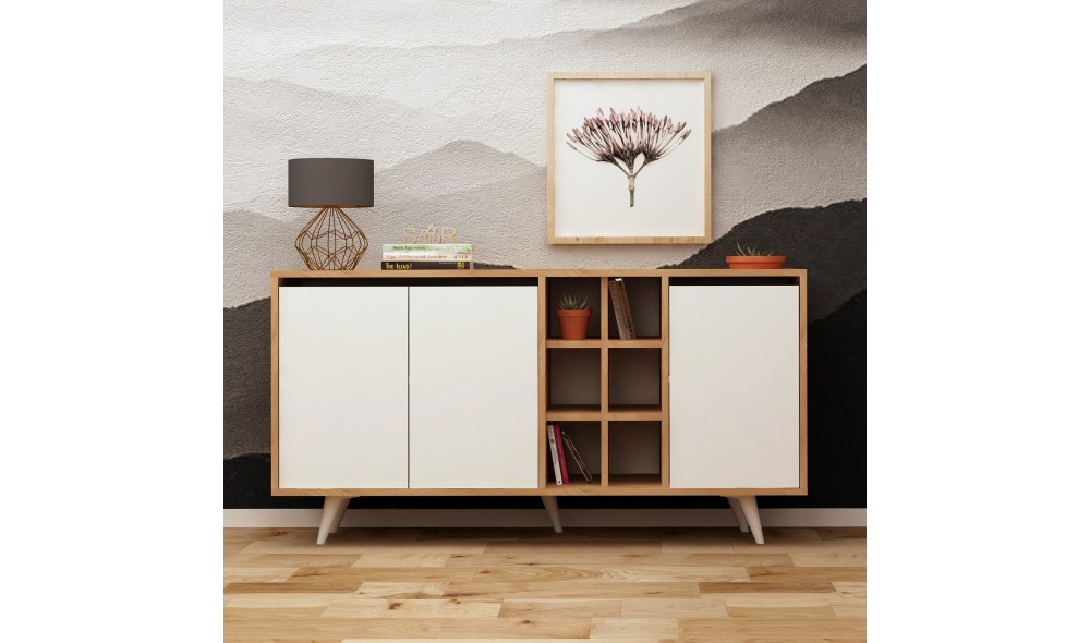 Consola, Seria, StejarAlb, 140 x 86 x 40 cm