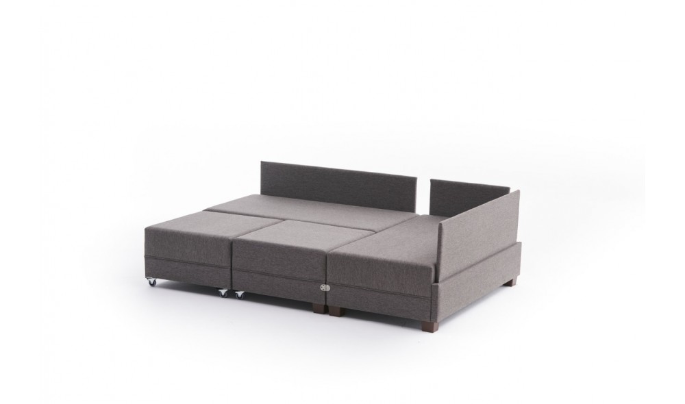 Canapea extensibila de colt Fly Corner Canapea Pat Dreapta- Maro 280 x 70 x 210 cm