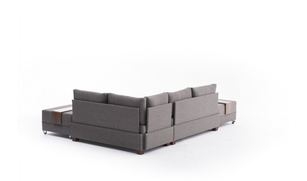 Canapea extensibila de colt Fly Corner Canapea Pat Dreapta- Maro 280 x 70 x 210 cm