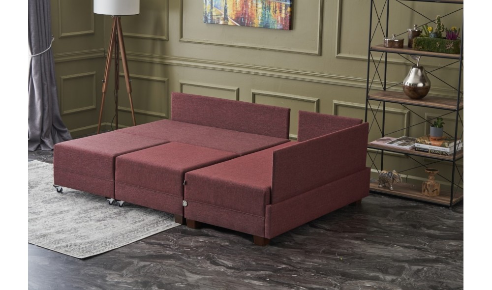 Canapea extensibila de colt Sofa Pat Coltar Fly Dreapta - Rosie Claret 280 x 70 x 210 cm