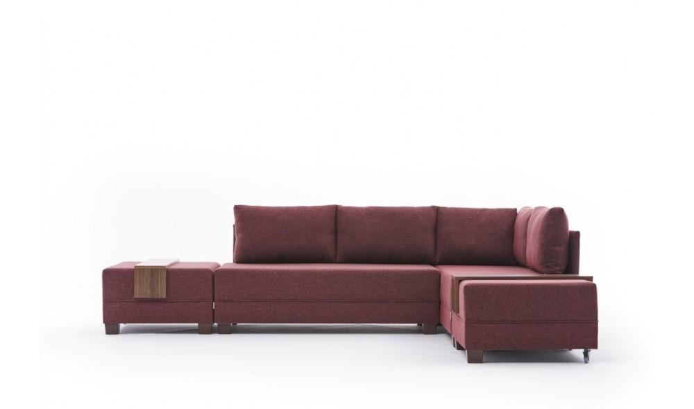 Canapea extensibila de colt Sofa Pat Coltar Fly Dreapta - Rosie Claret 280 x 70 x 210 cm