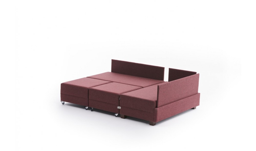 Canapea extensibila de colt Sofa Pat Coltar Fly Dreapta - Rosie Claret 280 x 70 x 210 cm