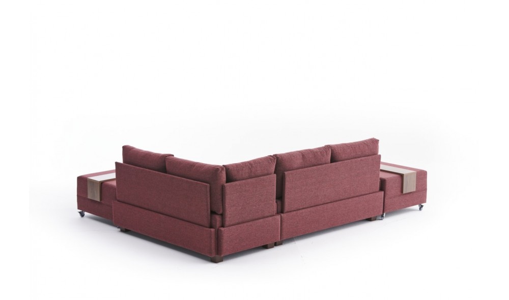 Canapea extensibila de colt Sofa Pat Coltar Fly Dreapta - Rosie Claret 280 x 70 x 210 cm