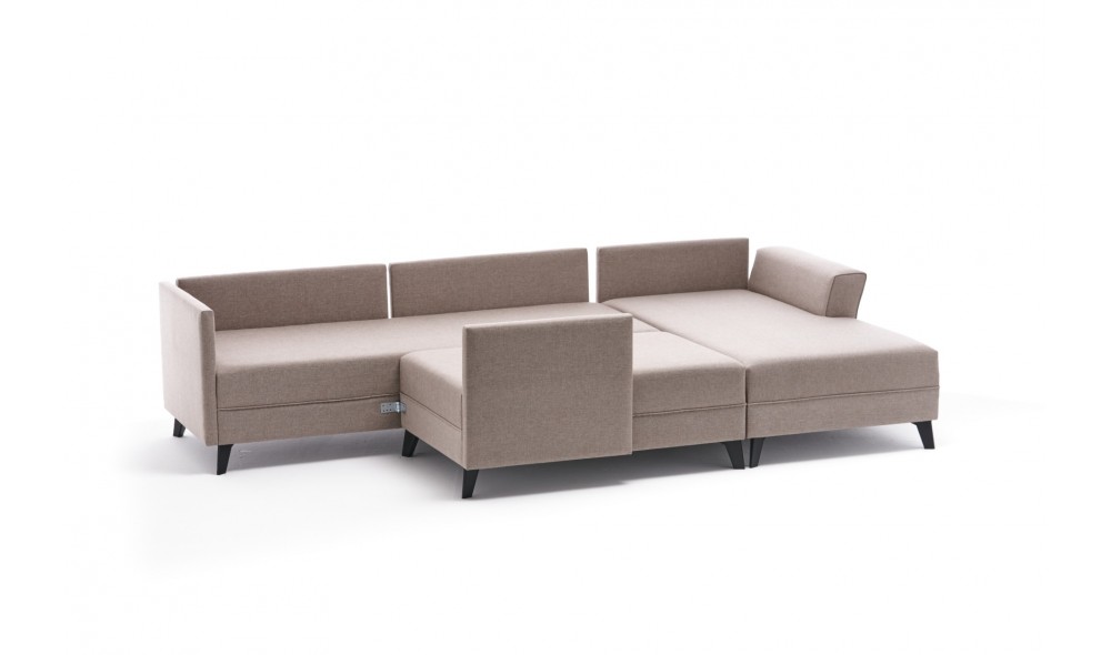 Canapea extensibila de colt Eris - Crema 202 x 78 x 300 cm