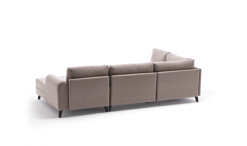 Canapea extensibila de colt Efsun - Crema 202 x 78 x 300 cm