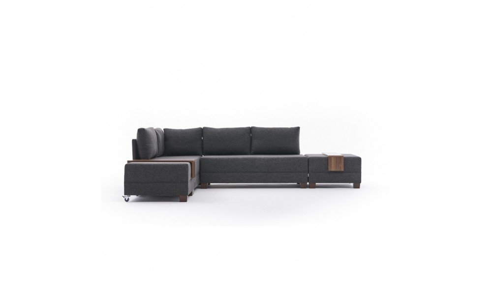 Canapea extensibila de colt Fly Left - Antracit 280 x 70 x 210 cm