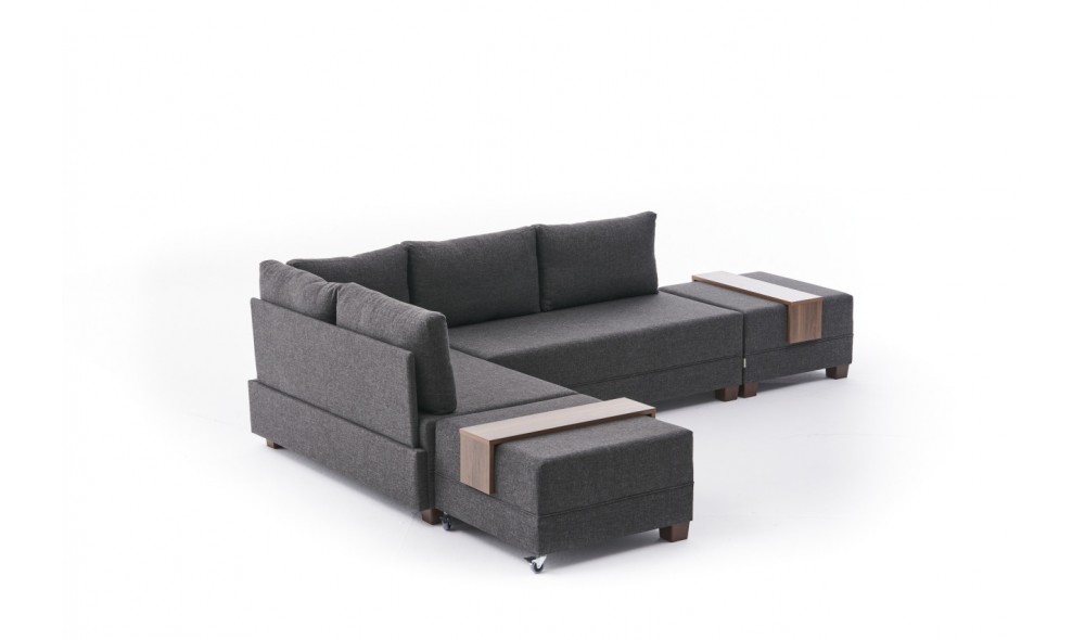 Canapea extensibila de colt Fly Left - Antracit 280 x 70 x 210 cm