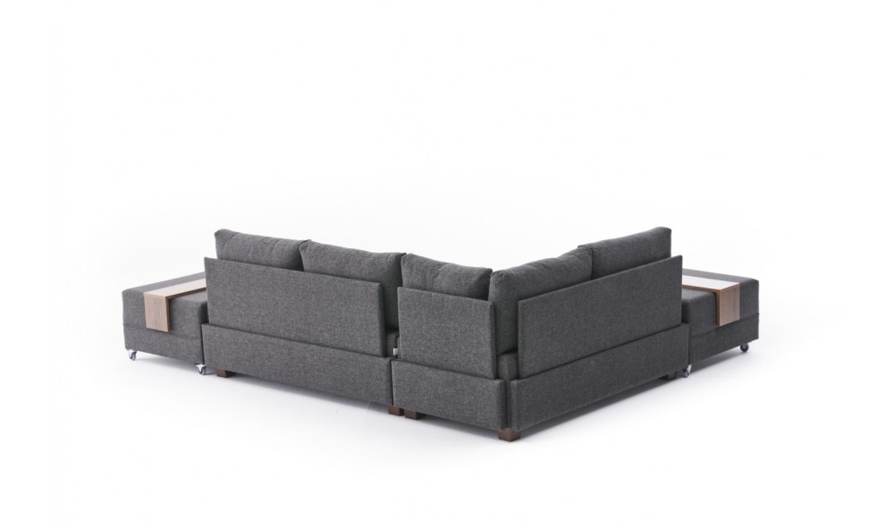 Canapea extensibila de colt Fly Left - Antracit 280 x 70 x 210 cm