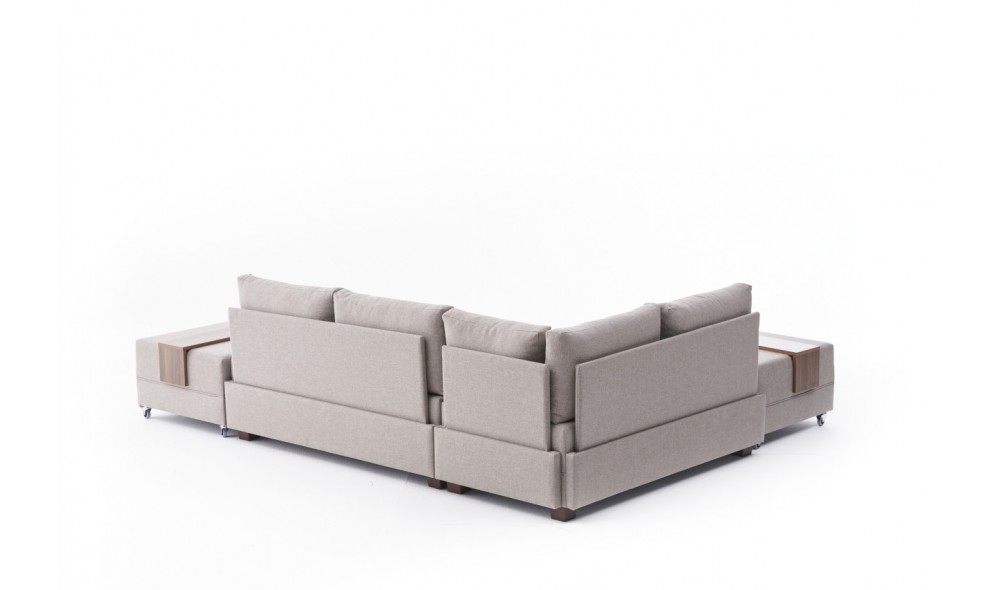 Canapea extensibila de colt Fly Left - Crem 280 x 70 x 210 cm