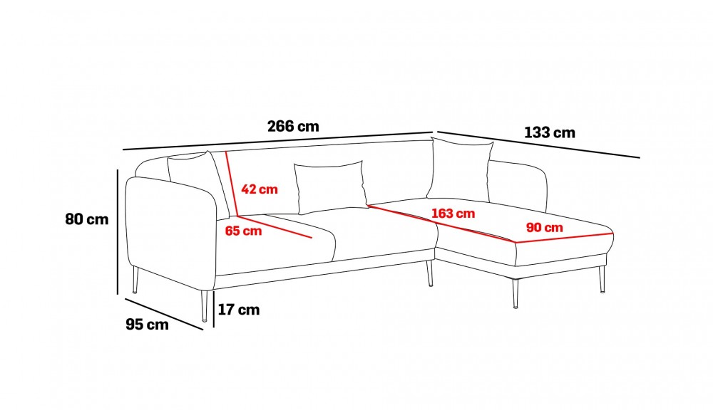 Canapea extensibila de colt Venus R - Antracit