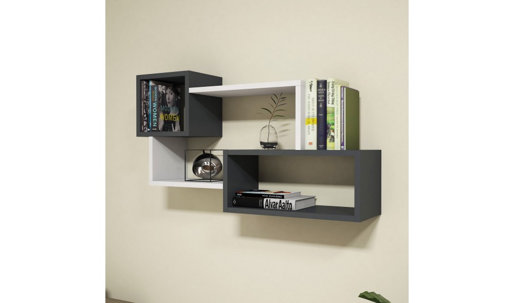 Raft de perete, Afro, AlbAntracit, 91 x 51 x 20 cm