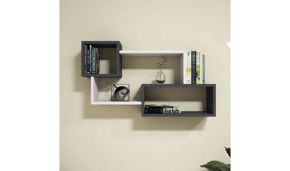 Raft de perete, Afro, AlbAntracit, 91 x 51 x 20 cm