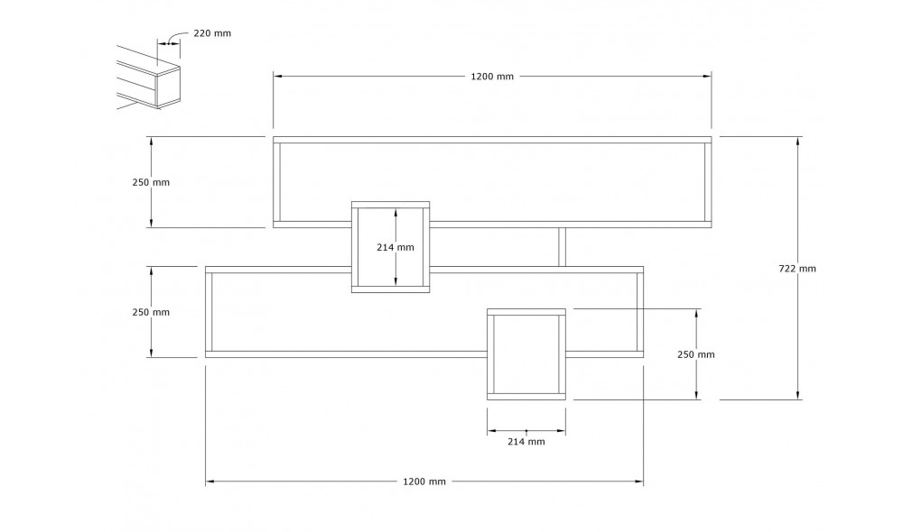 Raft de perete, Karen, NucAntracit, 120 x 75 x 22 cm