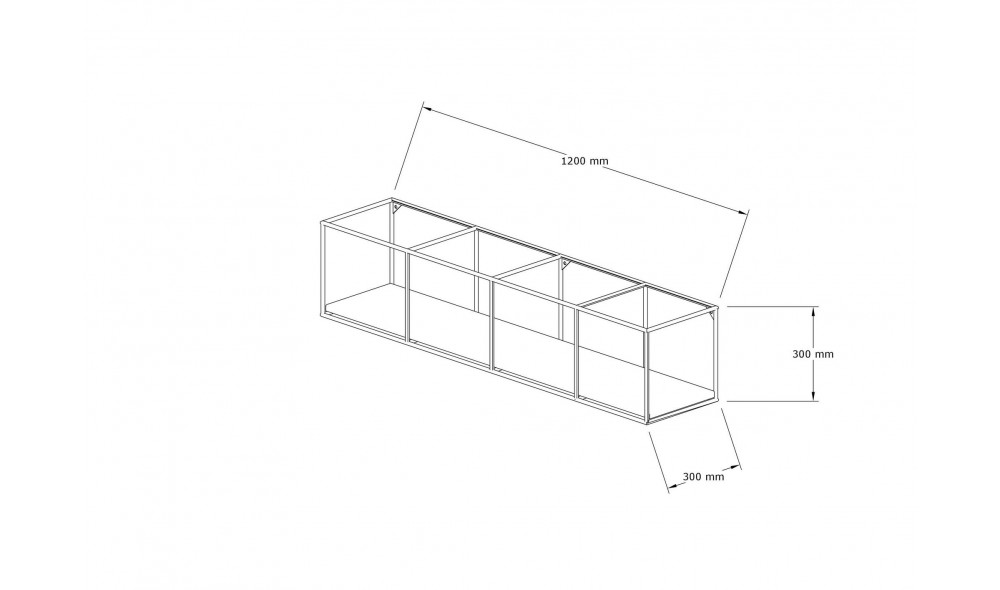 Raft de perete Miray 120 x 30 x 30 cm