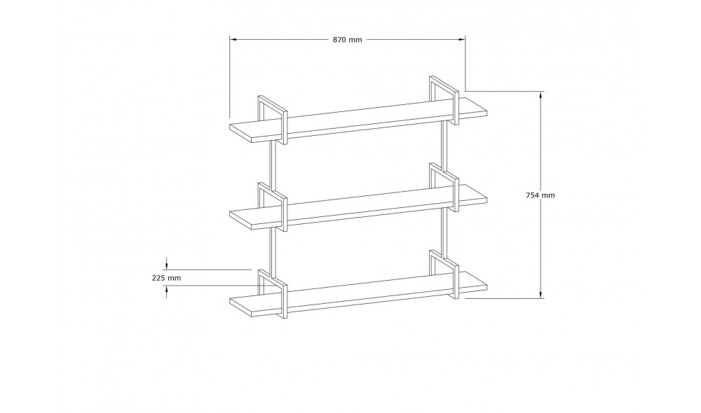 Raft de perete Uras - Nuc 90 x 76 x 22 cm
