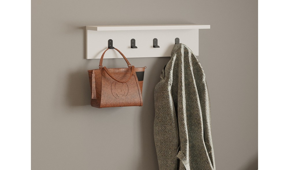 Raft de perete, Ayla, Alb, 60 x 15 x 16 cm