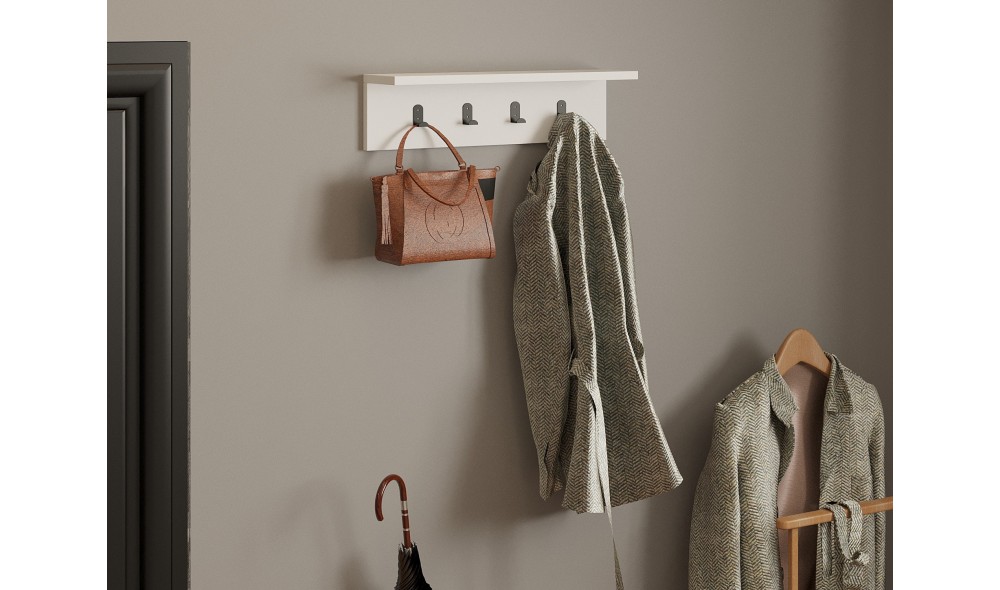 Raft de perete, Ayla, Alb, 60 x 15 x 16 cm