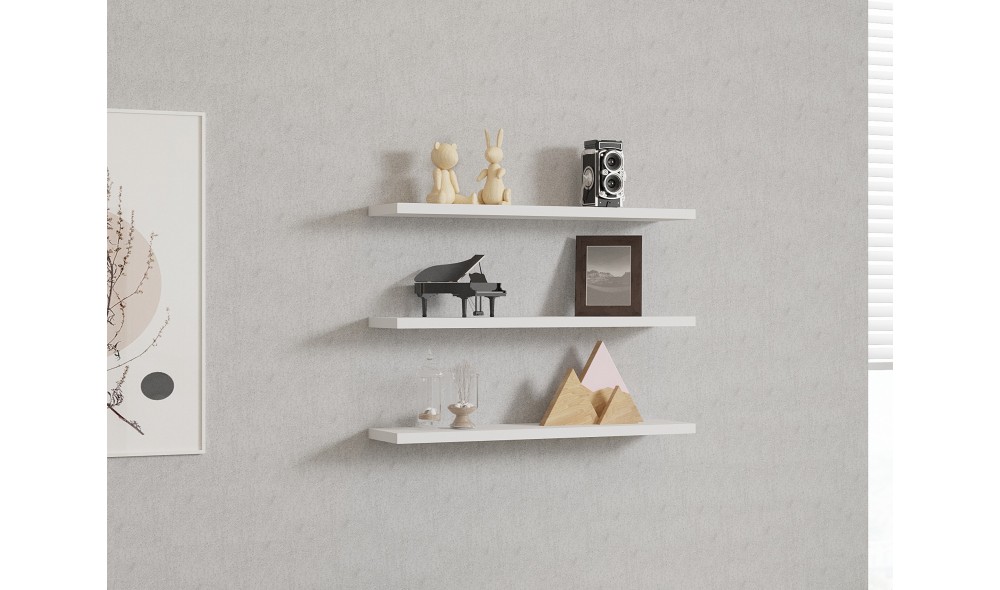 Raft de perete, Boss v2, Alb, 60 x 2 x 15 cm