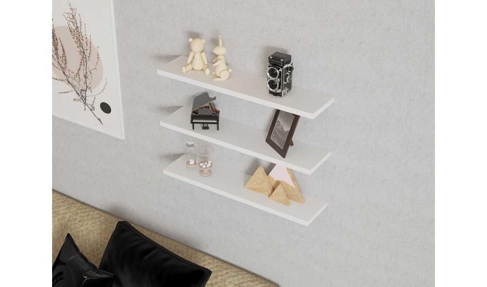 Raft de perete, Boss v2, Alb, 60 x 2 x 15 cm