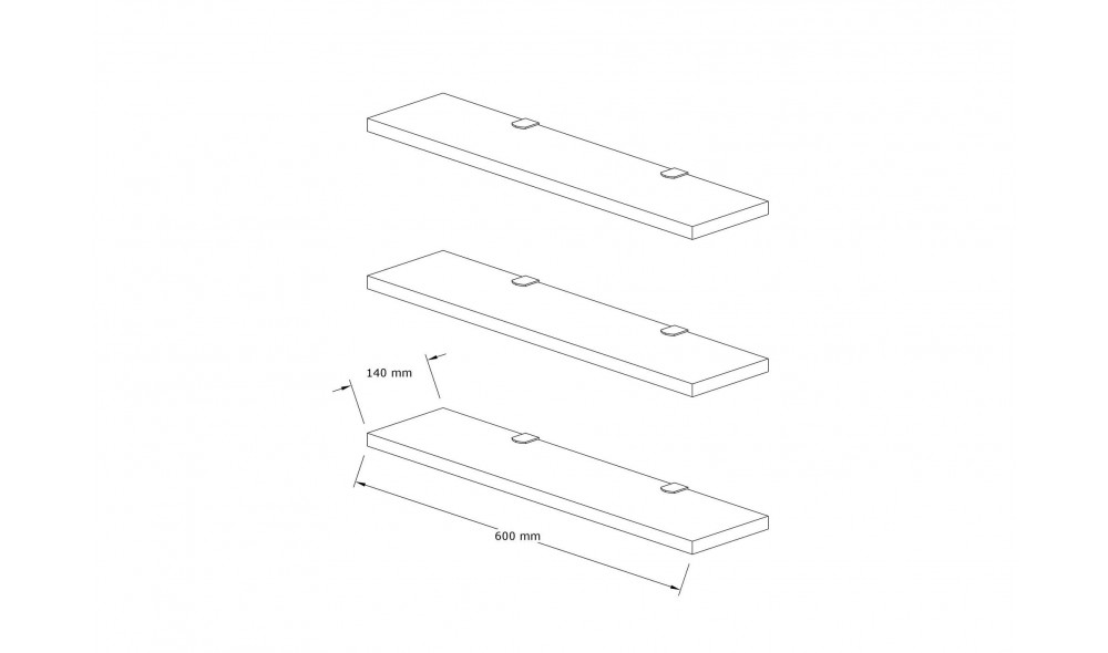 Raft de perete, Boss, Nuc, 60 x 2 x 15 cm