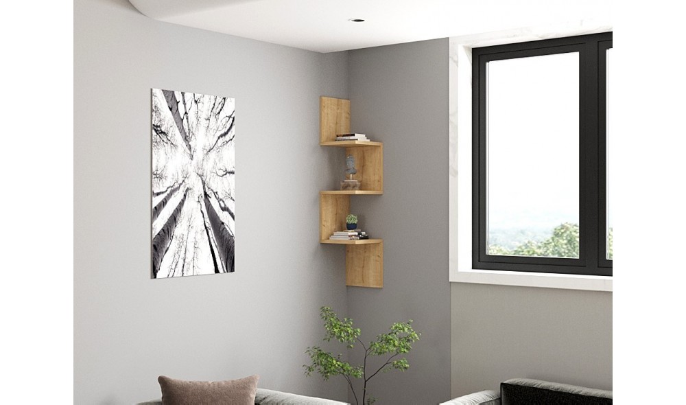 Raft de perete, Zikzak, Safir, 105 x 25 x 25 cm