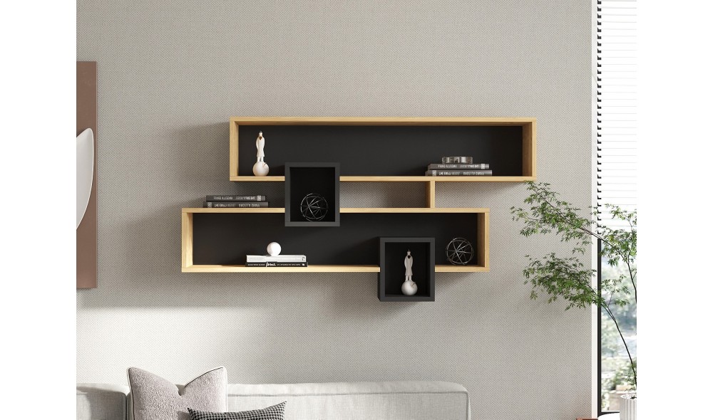 Raft de perete, Karen, SafirAntracit, 120 x 72 x 22 cm