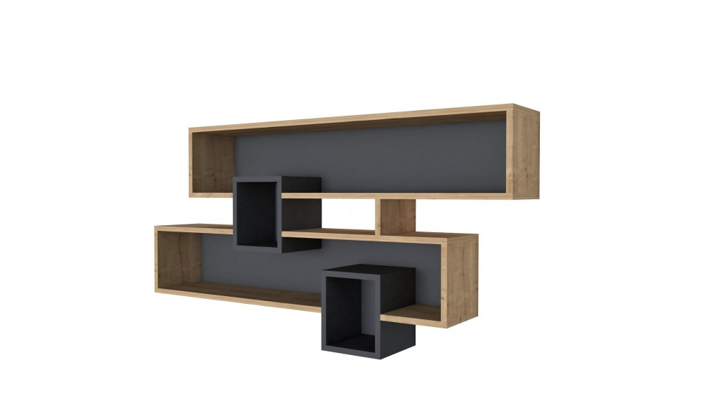 Raft de perete, Karen, SafirAntracit, 120 x 72 x 22 cm