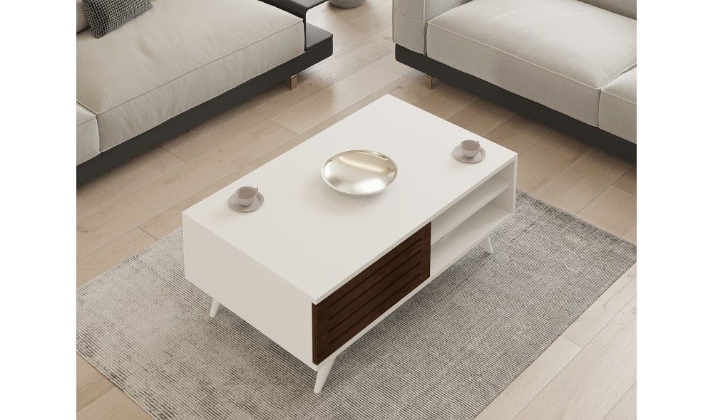 Masuta de cafea, Grande, NucAlb, 100 x 42 x 60 cm