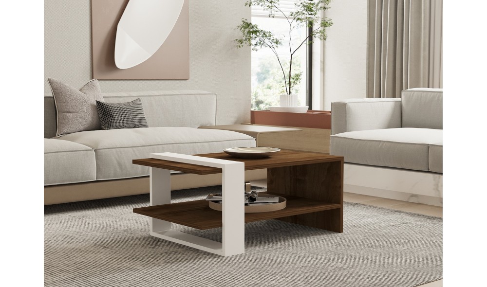 Masuta de cafea, Gaye, NucAlb, 80 x 35 x 50 cm