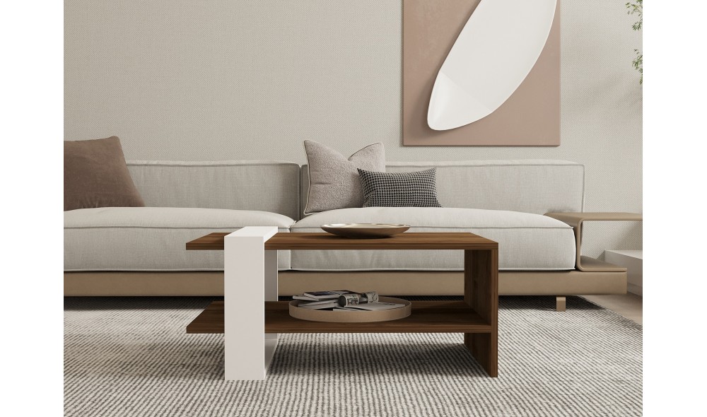 Masuta de cafea, Gaye, NucAlb, 80 x 35 x 50 cm