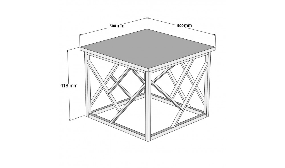 Masuta de cafea Woda - alb, metal