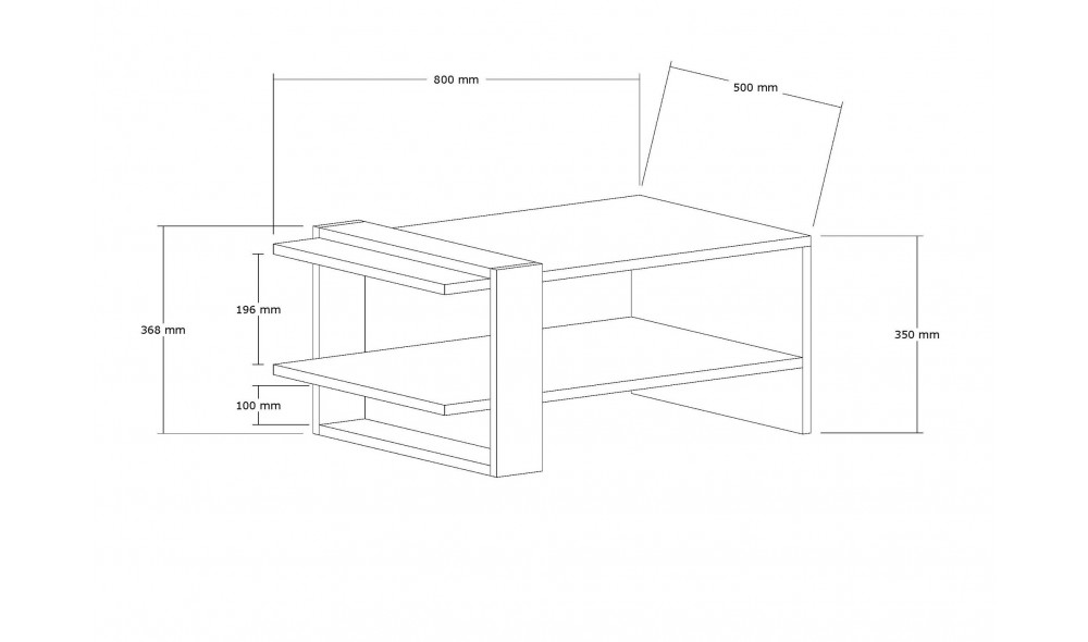 Masuta de cafea Ova 80 x 35 x 55 cm