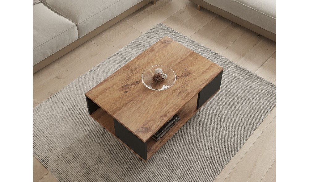 Masuta de cafea, Yuka, NucNegru, 90 x 40 x 60 cm