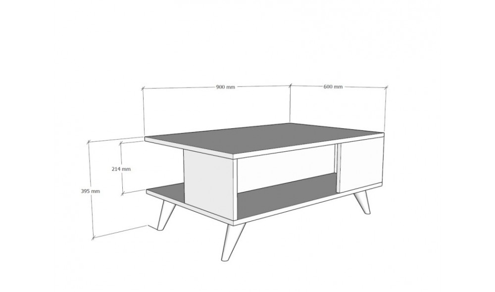 Masuta de cafea, Yuka, NucNegru, 90 x 40 x 60 cm