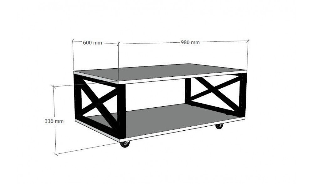 Masuta de cafea, Refia, Pinul Atlantic, 98 x 34 x 60 cm
