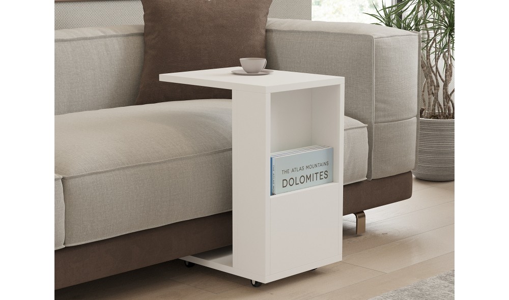 Masa laterala, Star, Alb, 30 x 50 x 40 cm