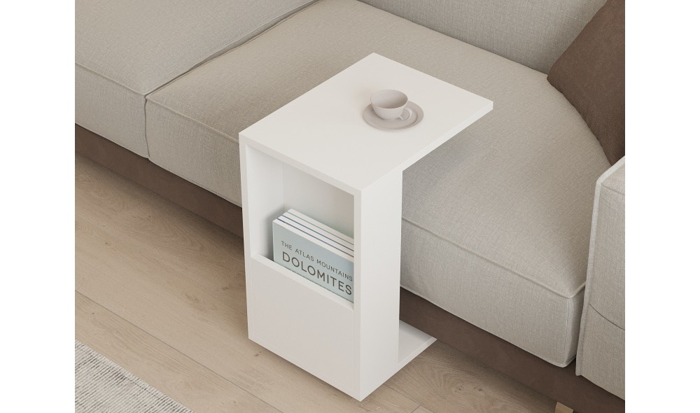 Masa laterala, Star, Alb, 30 x 50 x 40 cm