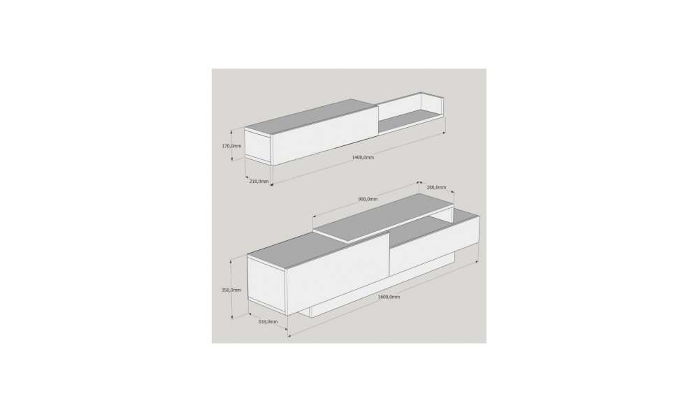 Unitate TV, Elda, AlbNuc, 160 x 35 x 32 cm