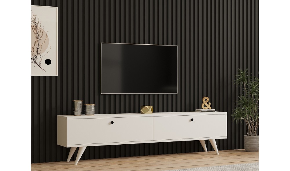 Suport TV, Paris, Alb, 160 x 40 x 25 cm