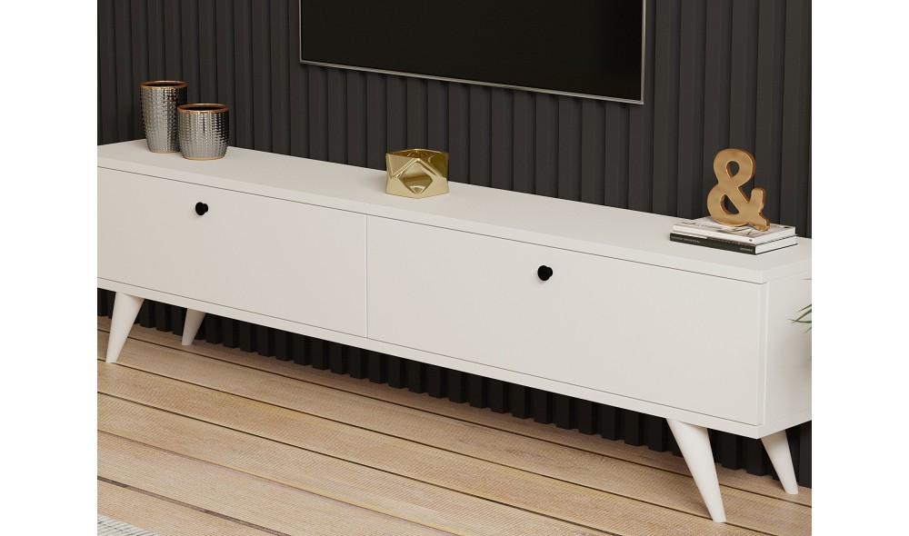 Suport TV, Paris, Alb, 160 x 40 x 25 cm