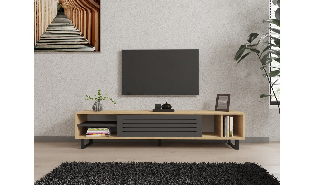 Suport TV, Safir, SafirAntracit, 160 x 35 x 40 cm