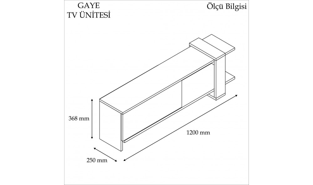 Suport TV, Gaye, NucAlb, 120 x 37 x 25 cm