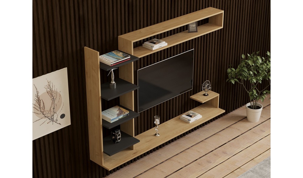 Unitate TV, Noble, SafirAntracit, 180 x 122 x 30 cm