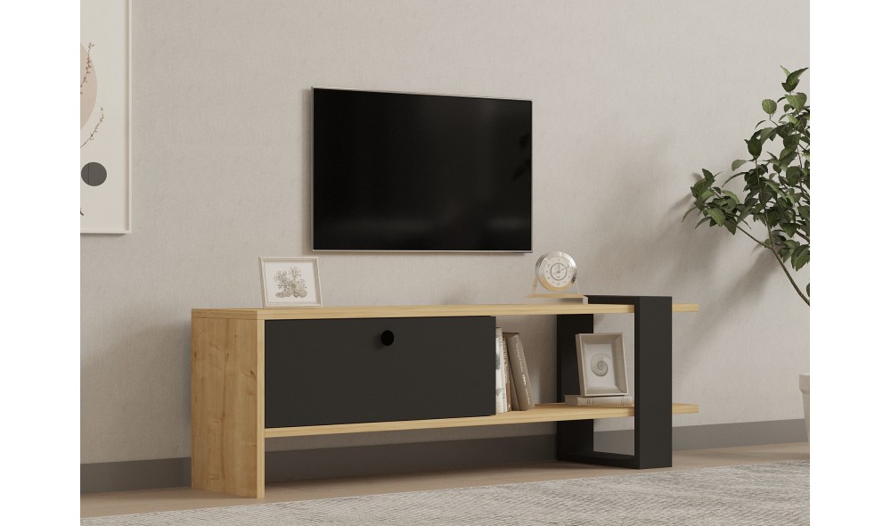 Suport TV, Yonca, AntracitStejar, 120 x 37 x 25 cm